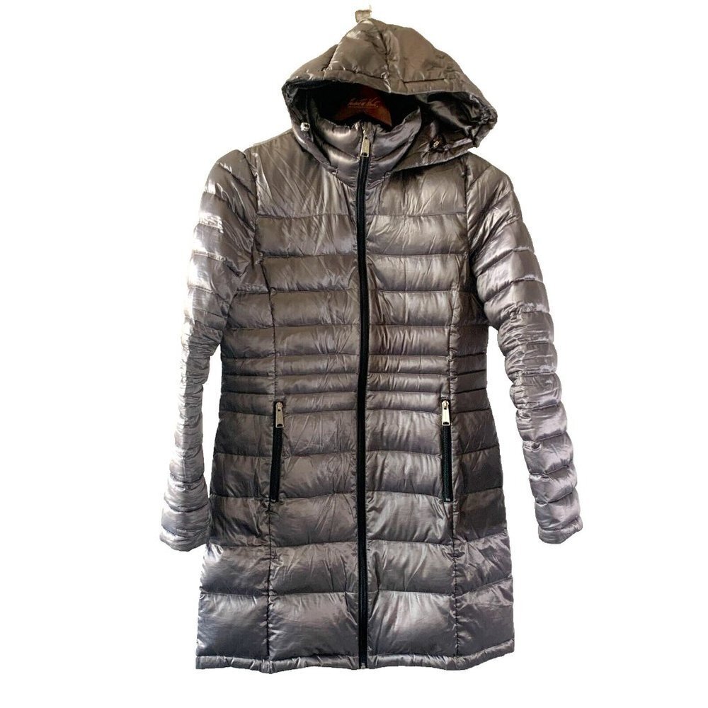 Andrew Marc Coat Women's Puffer Jacket Zip Up with Hood Premium Duck Down Size S